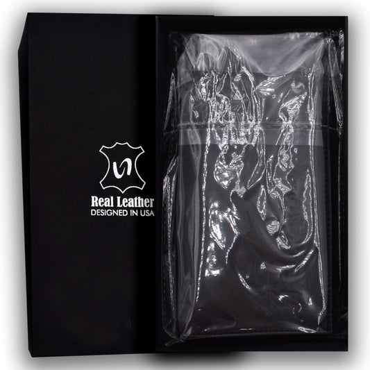 MMA - NATURAL GRAIN COWHIDE LEATHER WESTERN LONG WALLET WITH MULTI-CARD CAPACITY BIFOLD