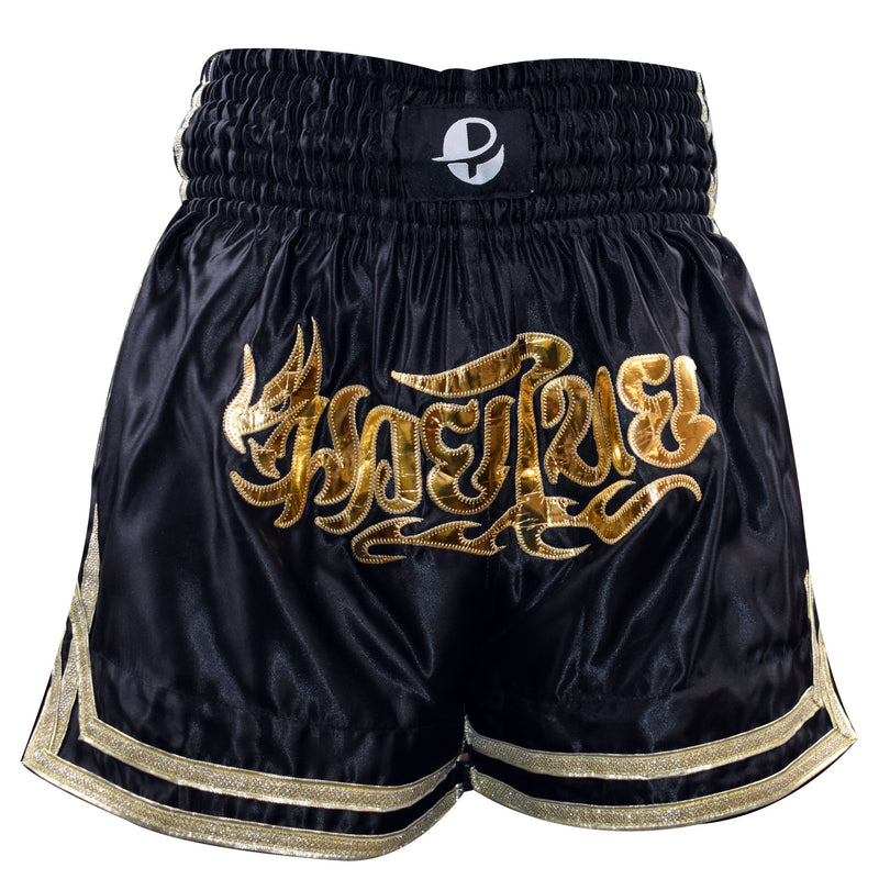 Elite Blackout Muay Thai Shorts - Ultimate Fight Gear 