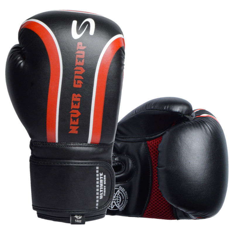 Ultimate - Never Giveup - Boxing Gloves For Boxing MMA Muay Thai Bagwork Training & Fight