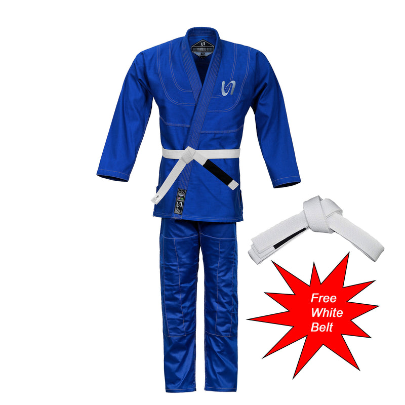 UFG - Essential Brazilian Jiu-Jitsu Kimono BJJ Gi Uniform - Unisex Kids Adults (White Belt Included)