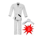 UFG - Essential Brazilian Jiu-Jitsu Kimono BJJ Gi Uniform - Unisex Kids Adults (White Belt Included)