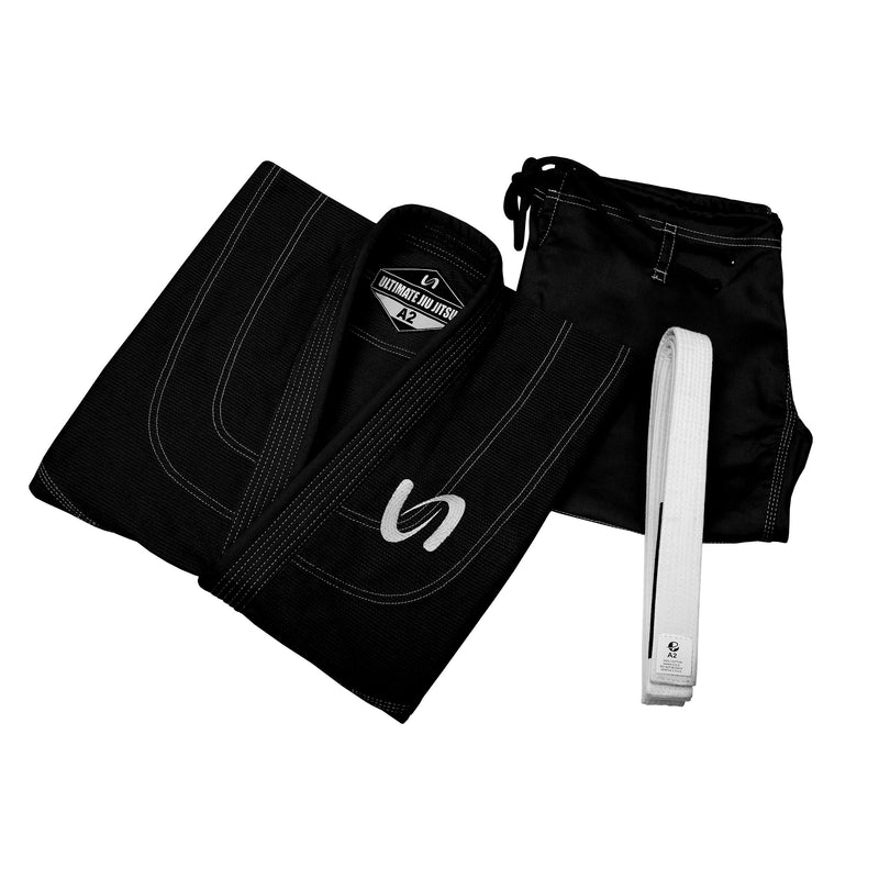 UFG - Essential Brazilian Jiu-Jitsu Kimono BJJ Gi Uniform - Unisex Kids Adults (White Belt Included)