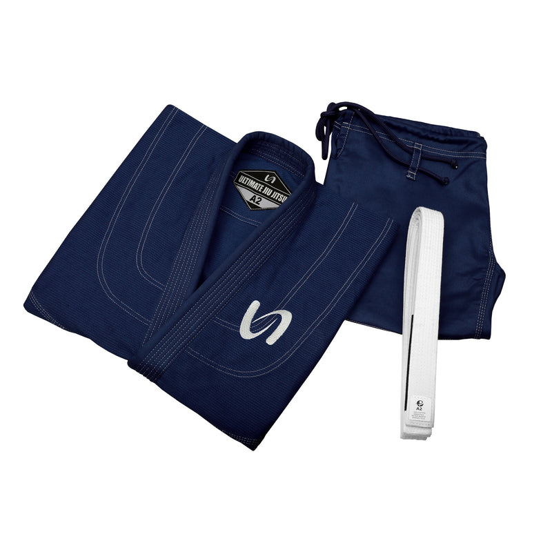 UFG - Essential Brazilian Jiu-Jitsu Kimono BJJ Gi Uniform - Unisex Kids Adults (White Belt Included)