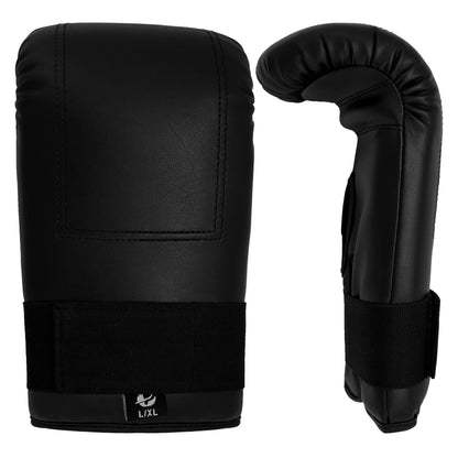 Ultimate - Classic Bag Mitt All Black Bagwork Gloves For Boxing MMA Muay Thai Training