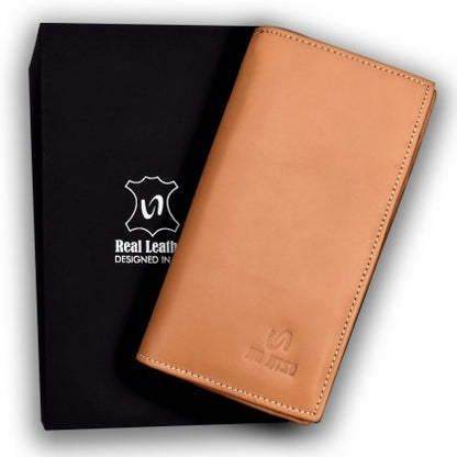 BJJ - NATURAL GRAIN COWHIDE LEATHER WESTERN LONG WALLET WITH MULTI-CARD CAPACITY BIFOLD