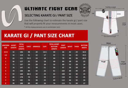 UFG - Martial Arts Striped Karate Pants Cotton & Polyester Blended - Kids Adults Unisex