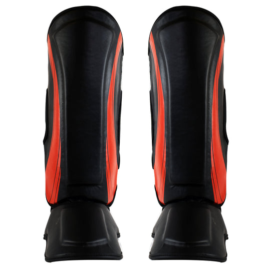 Ultimate - PMG Series - Shin Instep Guard - Black & Red For Boxing MMA Muay Thai Training Protection