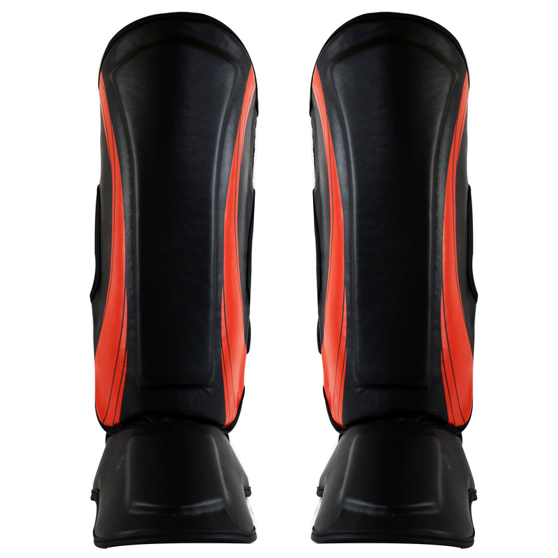 Ultimate - PMG Series - Shin Instep Guard - Black & Red For Boxing MMA Muay Thai Training Protection