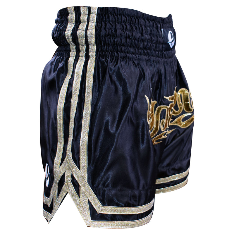 Elite Blackout Muay Thai Shorts - Ultimate Fight Gear 