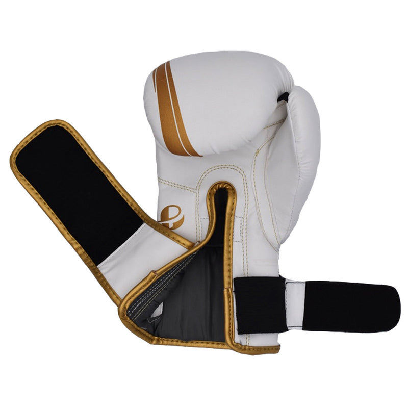 Ultimate - Elite Boxing Gloves White Gold - Boxing MMA Muay Thai Training And Bag Work