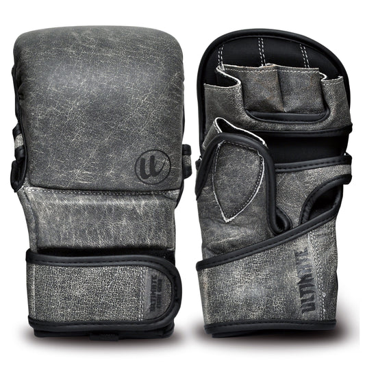 Ultimate - Antique - Gray Series MMA Sparring Gloves - Genuine Leather