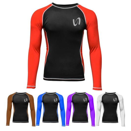 Ultimate - Long Sleeve Ranking Unisex Rashguard 4-Way Stretchable Shirt - MMA Boxing Muay Thai