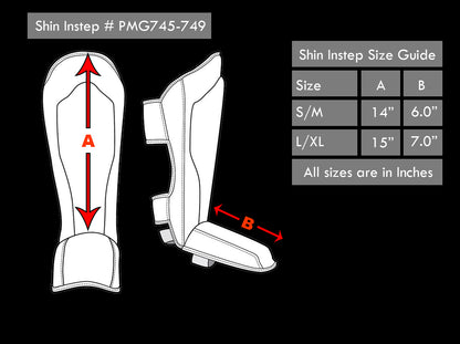 Ultimate - PMG Series - Shin Instep Guard - Black & Red For Boxing MMA Muay Thai Training Protection