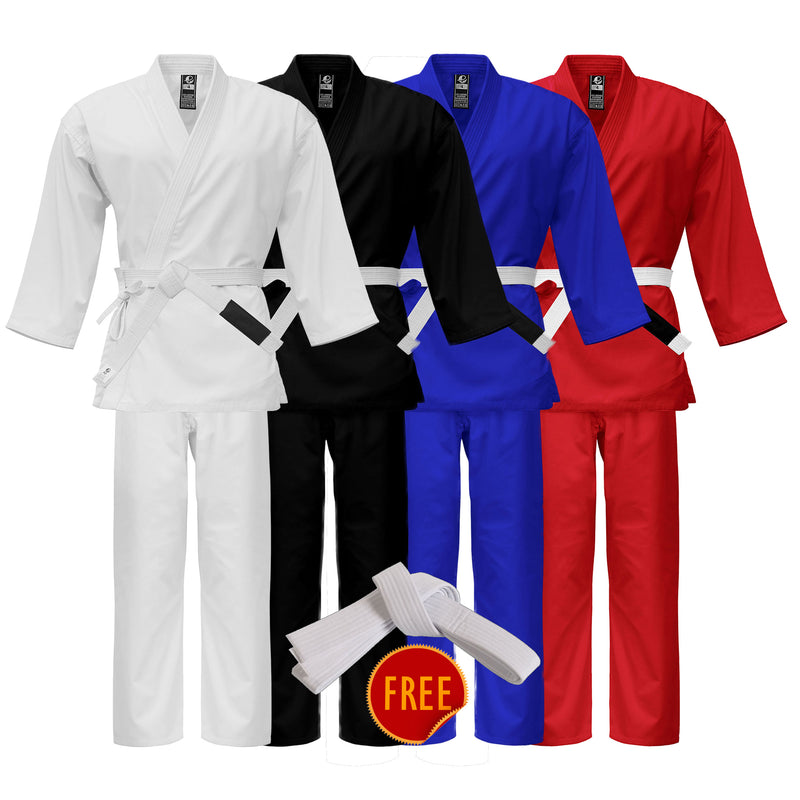 UFG - Light Weight Karate Uniform Gi - Kids Adults Unisex Available in 4 Colors (Belt Included)